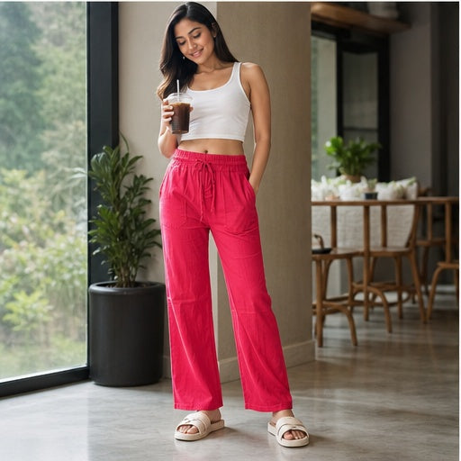 imported red ladies trouser lala mosa S