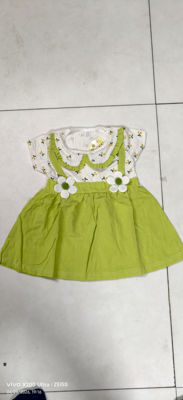 imported kids girl frock 00995 green