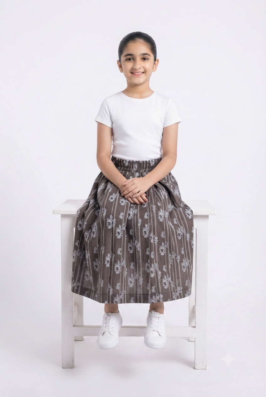 imported kids girl skirt 00898 floral