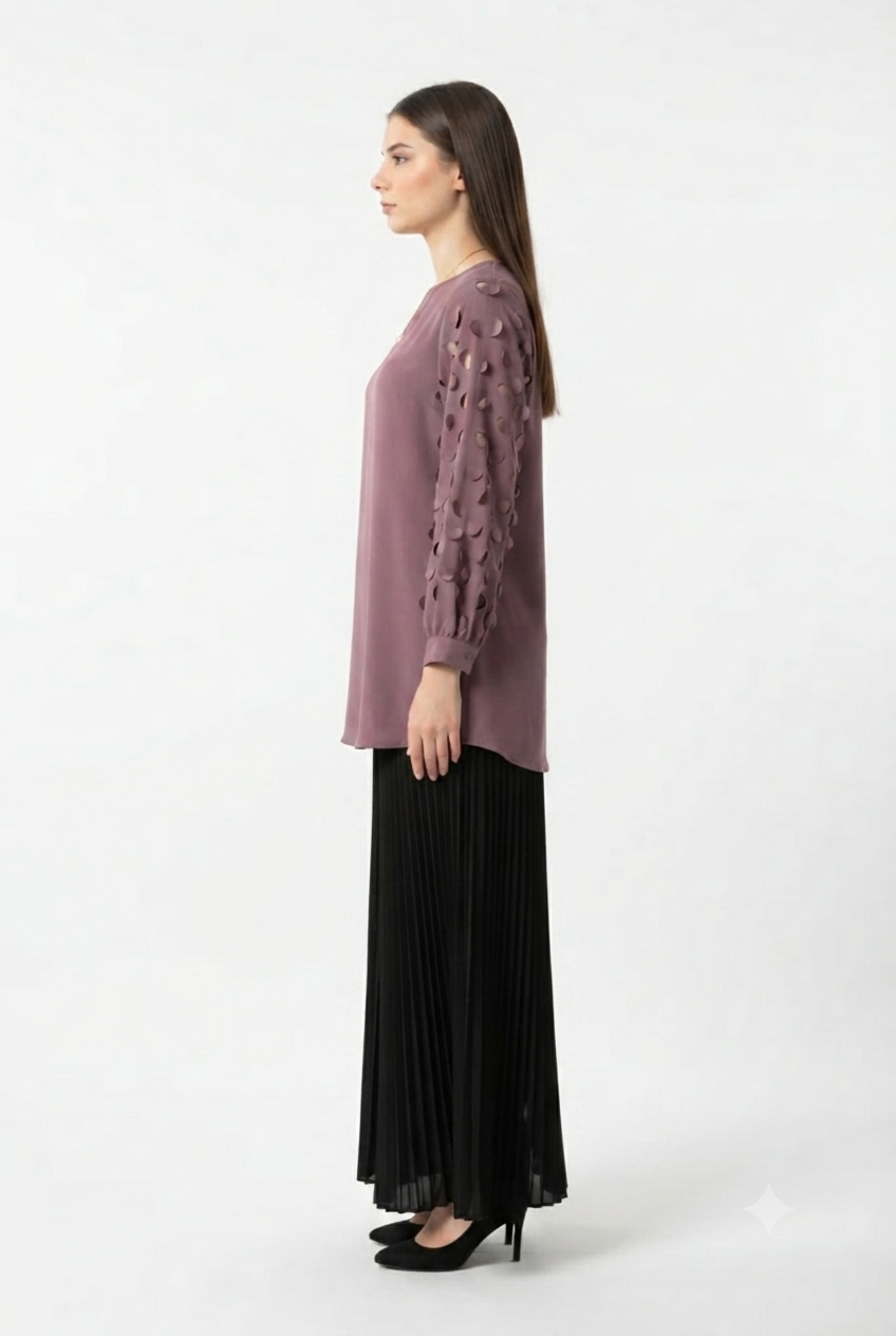 Imported ladies top skirt black 2 piece 718#-529 S