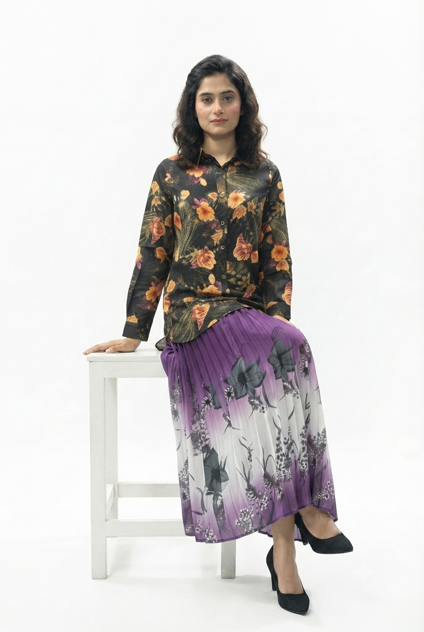 Imported ladies shirt skirt 2 piece 838-937
