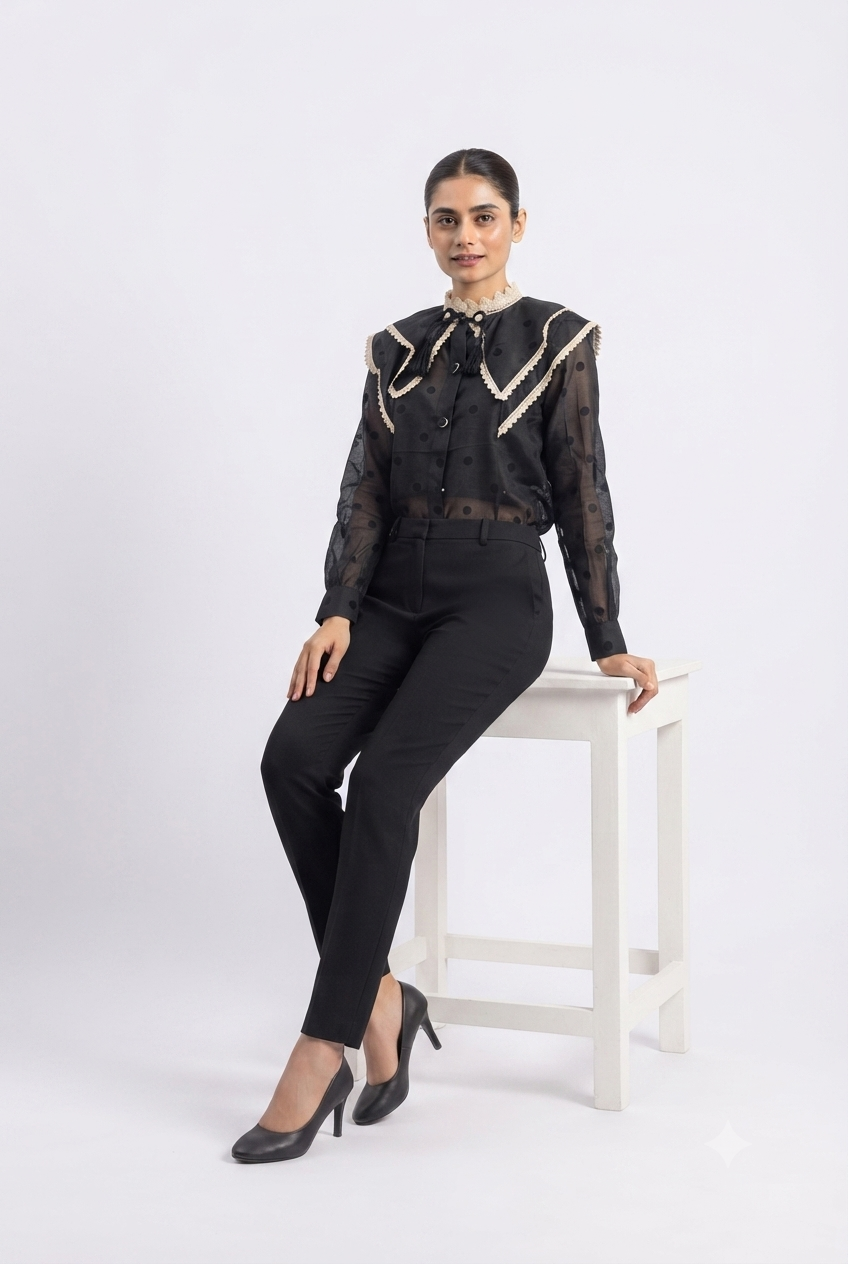 Imported women top black 89173 S