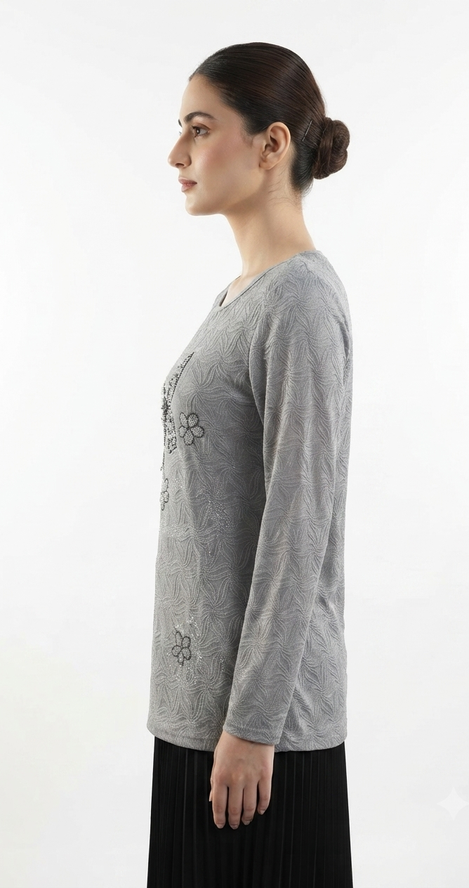 imported ladies top gray 1005