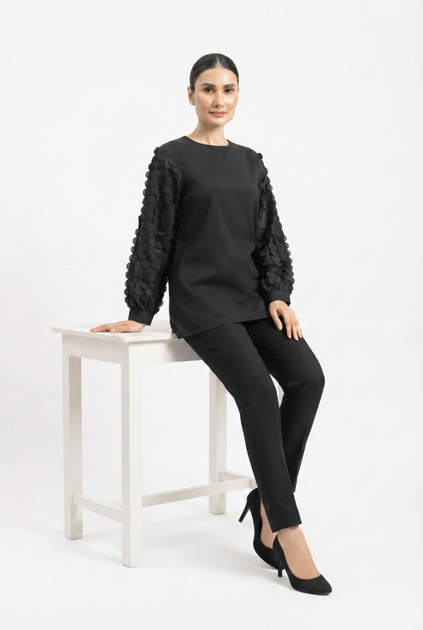 Imported ladies black top 718# S