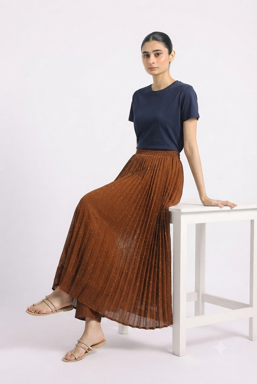 Imported ladies brown belt skirt 101 R
