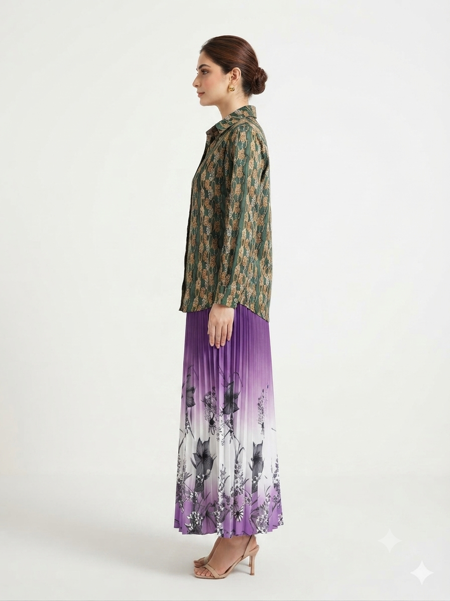 imported ladies shirt ziq skirt 2 piece 838-937 S