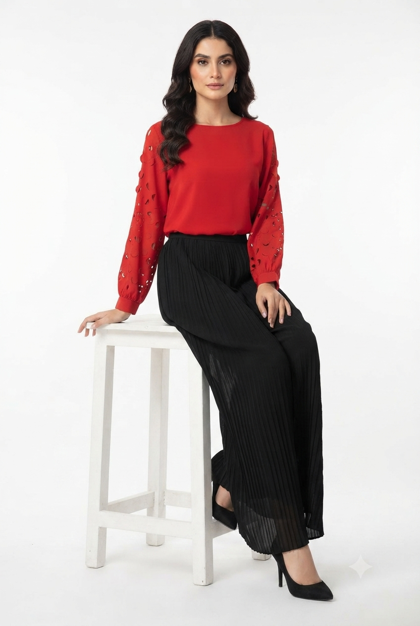 imported women top red 718# S