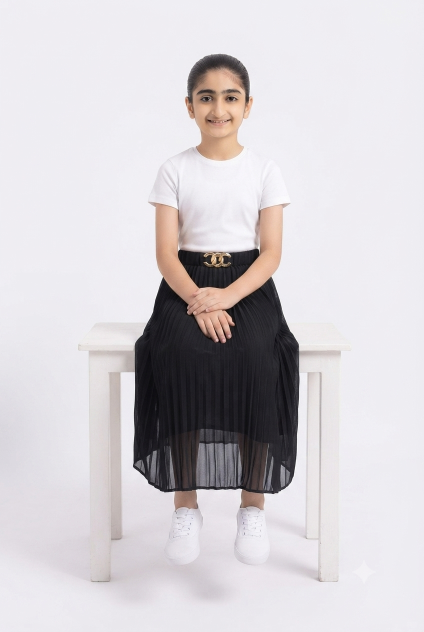 imported kids girl skirt001148 black