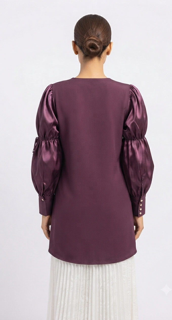 imported puff style ladies shirt purpal