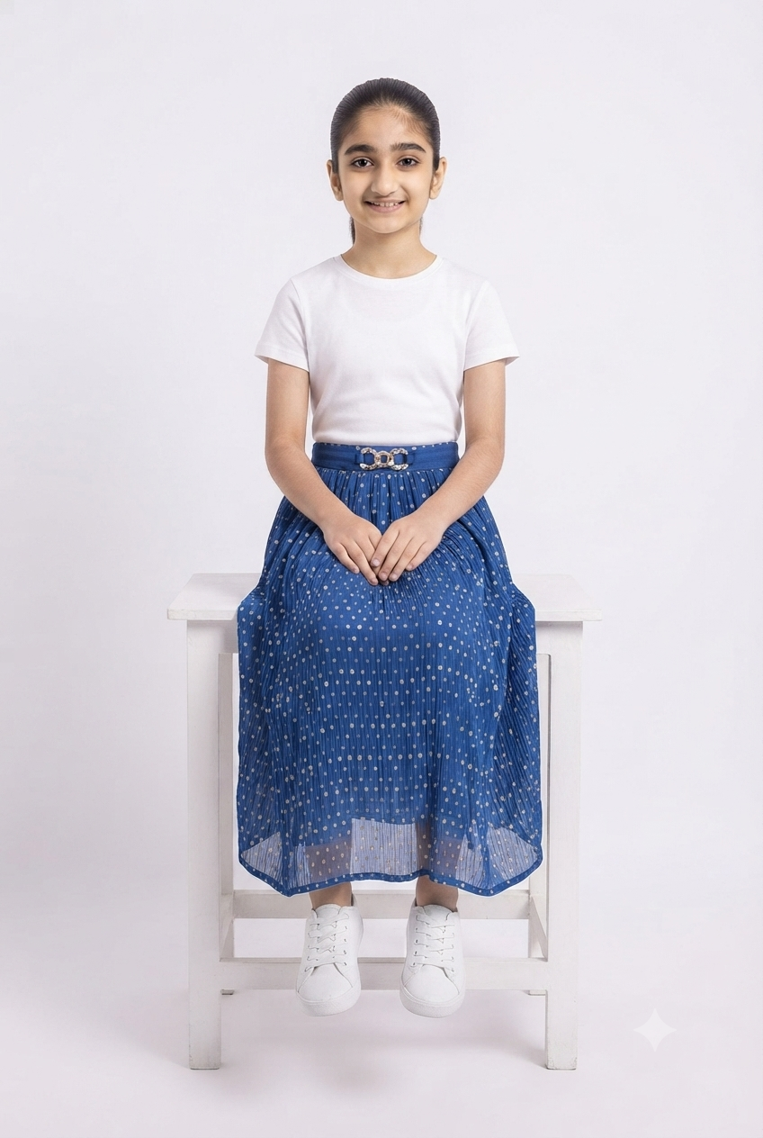 imported kids girl skirt 001698 dot blue