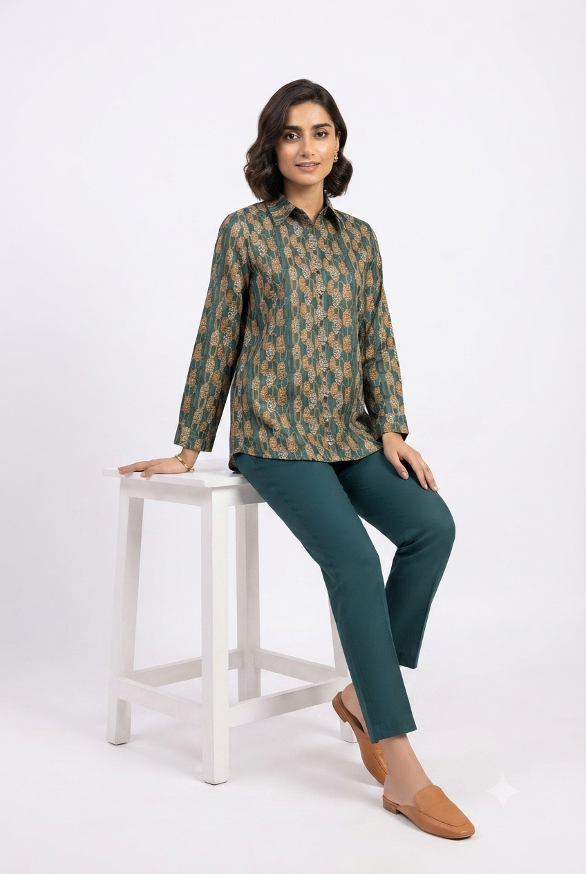 imported ladies shirt green 838 S