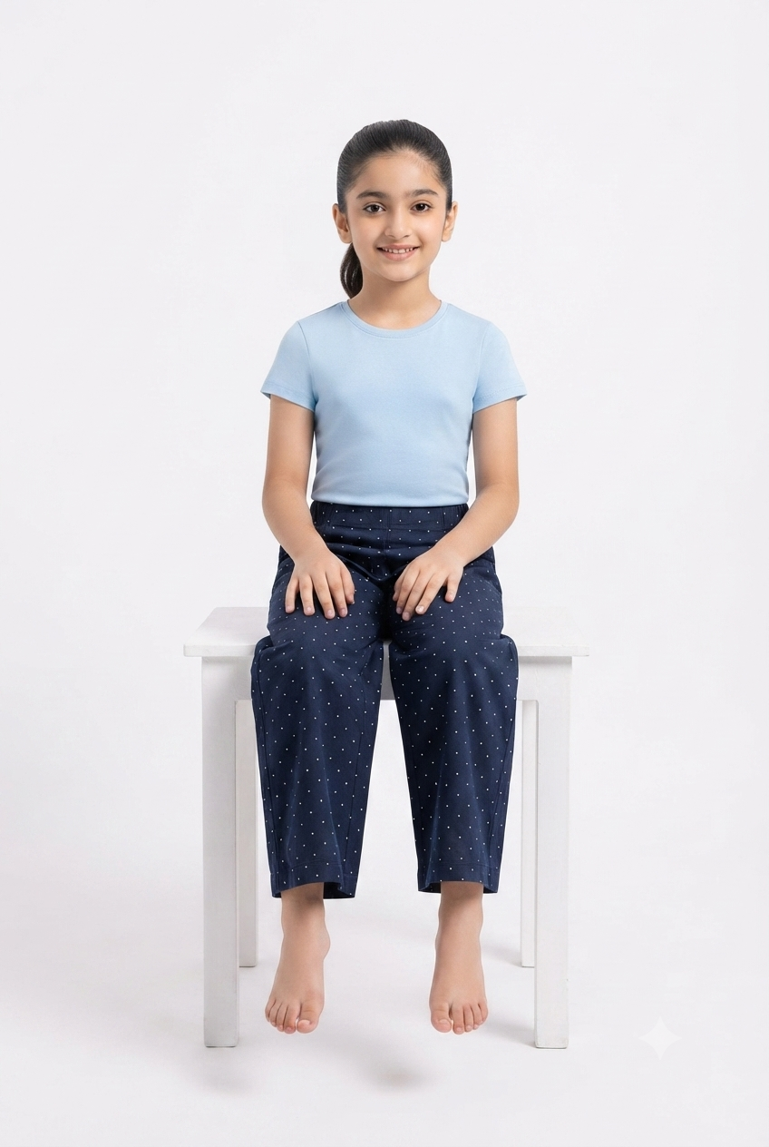 imported kids girl plazzo 00798 navy