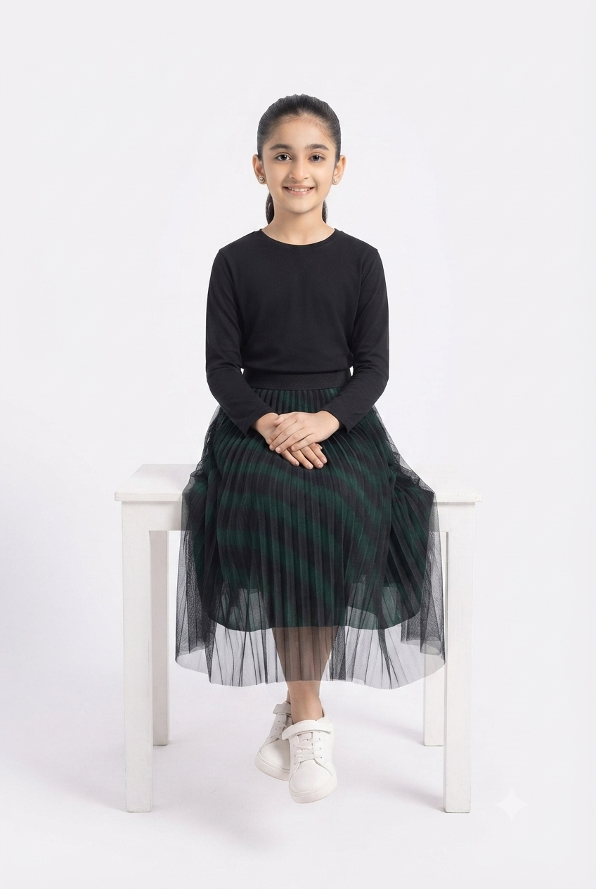 imported kids girl skirt 00698 black