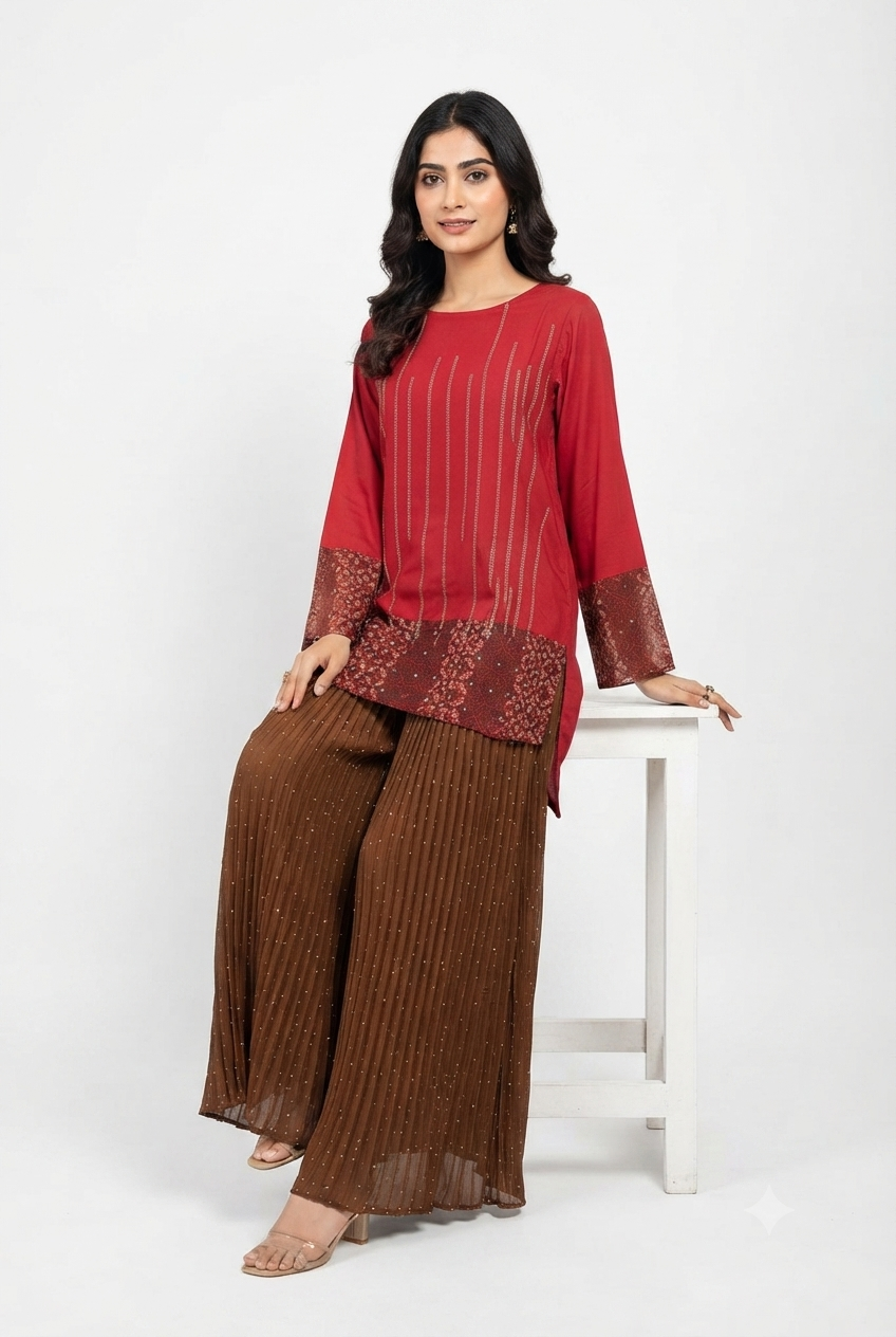 Imported ladies top PNN:S B# red flapper 2 piece Q5 R