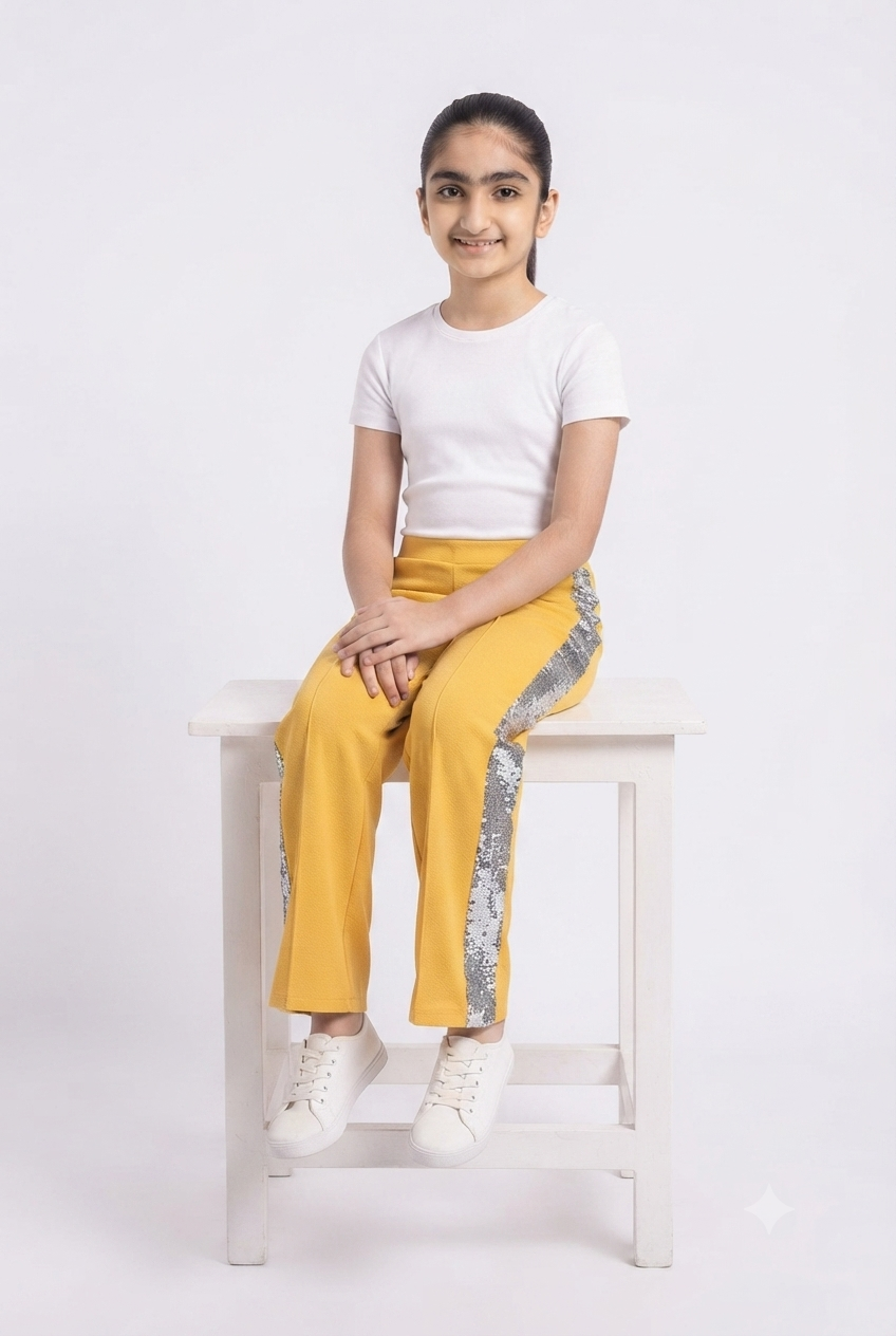 imported kids girl pent 00495 yellow