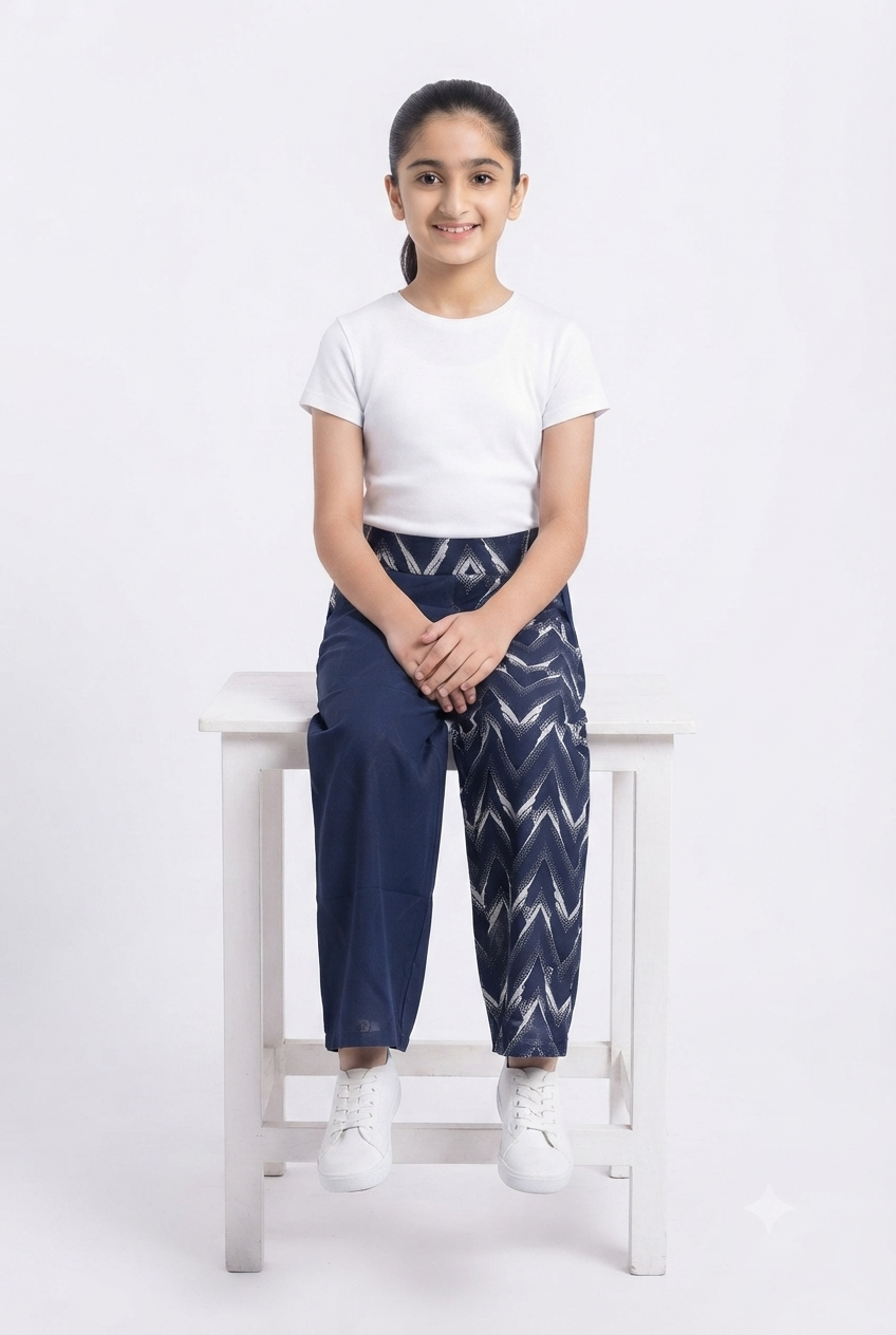 imported kids girl plazzo 00798 navy