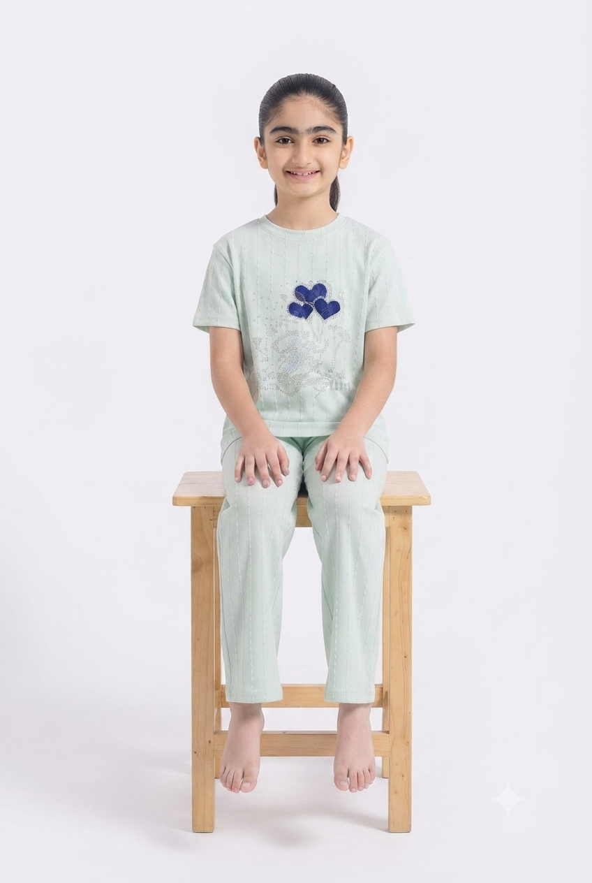 imported kids girl suit 001498 green