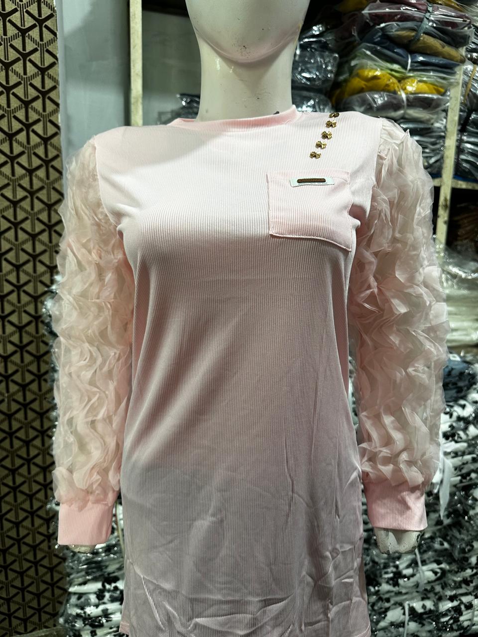 Imported ladies pink top 759# S