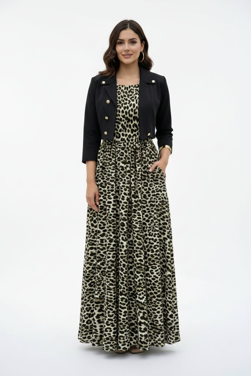 imported ladies koti maxi 2 piece tiger green UMG R