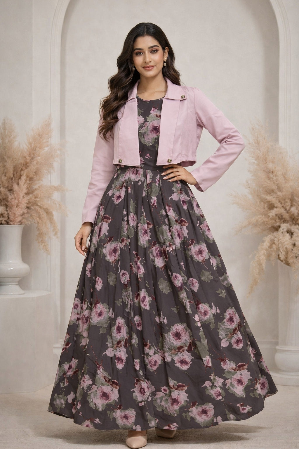 imported ladies maxi 2 piece pink UMG R