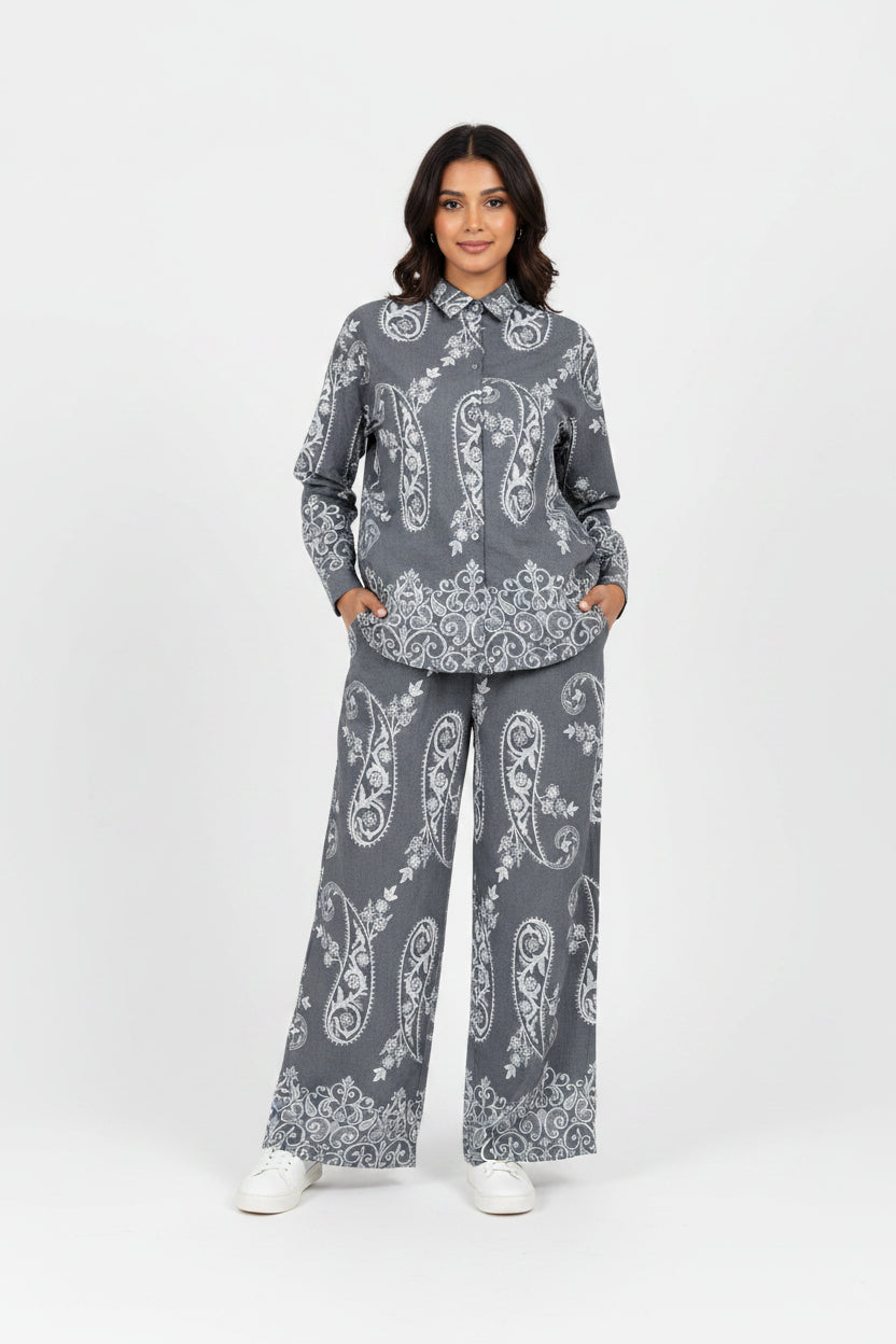 Ladies Imported Grey 2pcs suit #4850