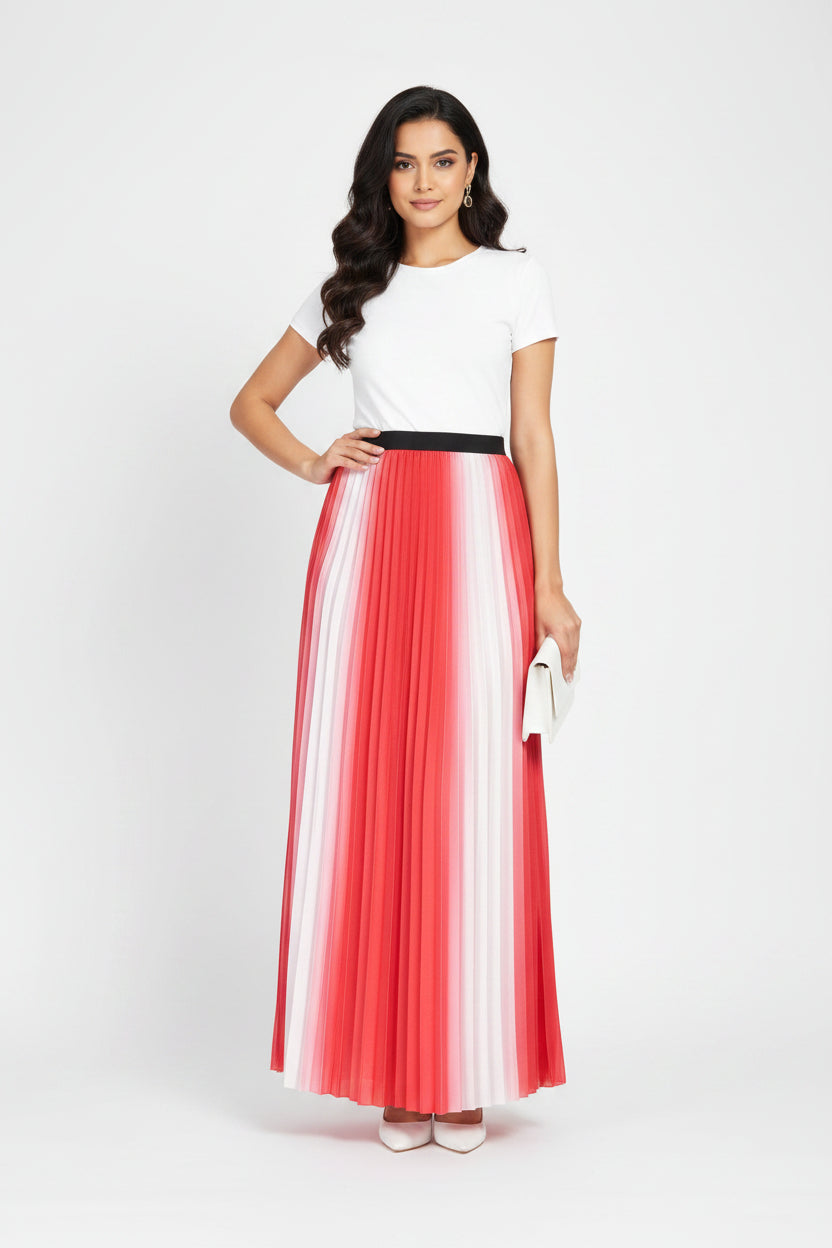 Ladies Imported skirt Multi Color red white 2453# R