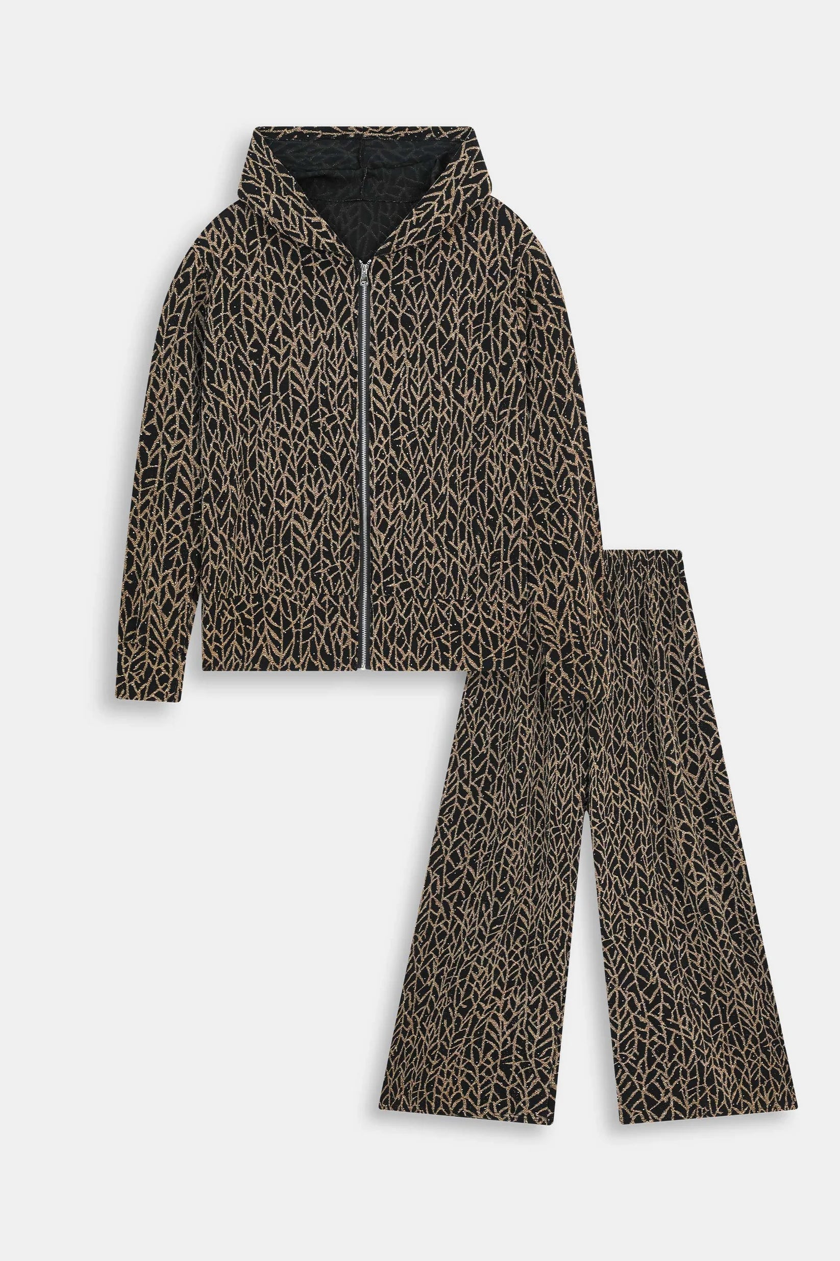 Ladies Imported golden Zipper Hoodie Suit 2475 S