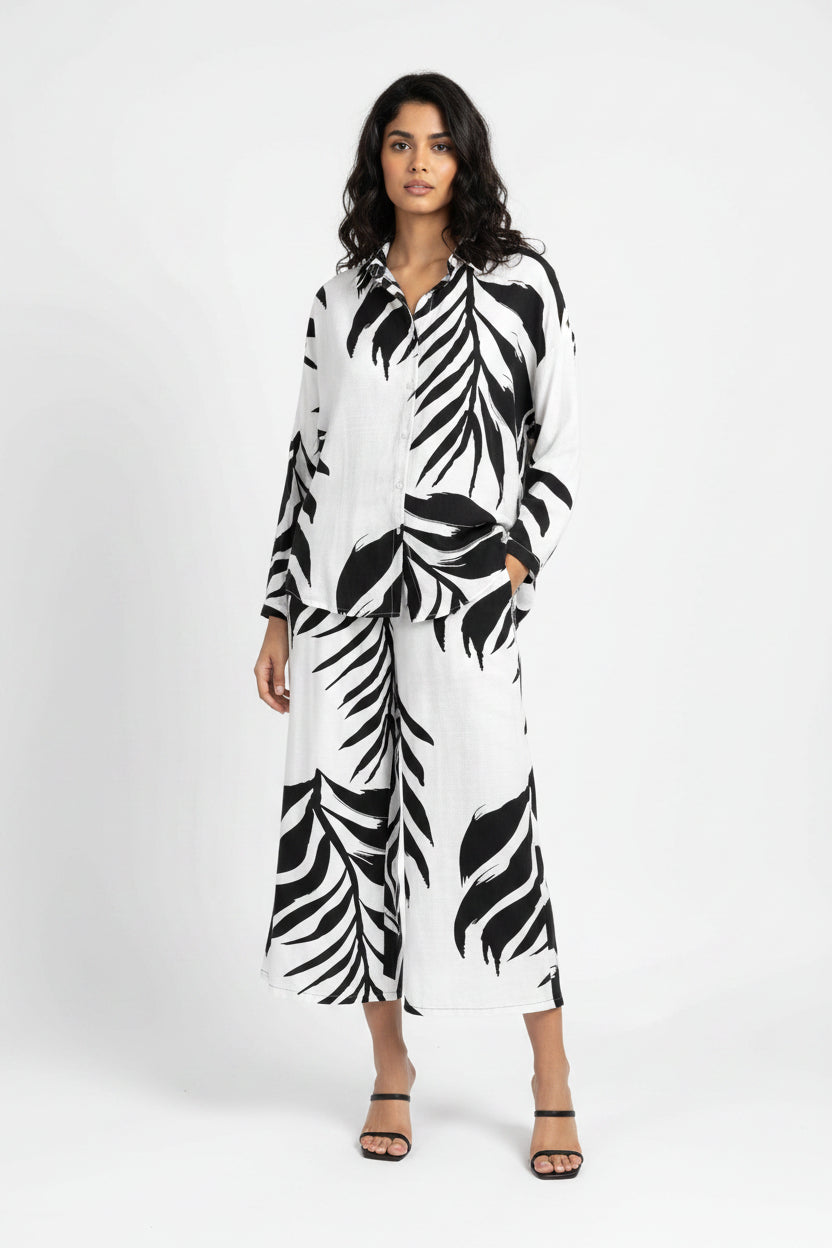 Ladies Imported White Printed Cord Set 4800 S