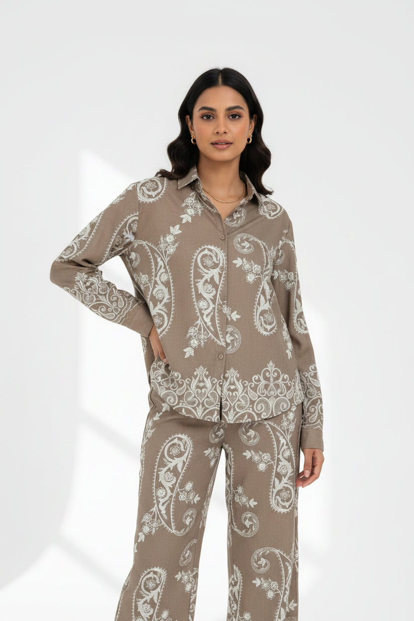 Ladies Imported 2pcs Brown suit #4850