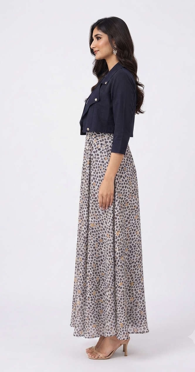 imported ladies koti maxi 2 piece multi dot UMG R