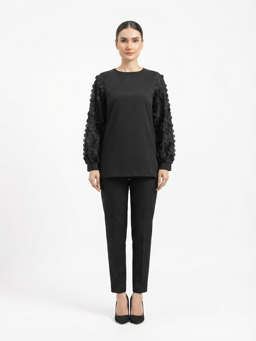 Imported ladies black top 718# S