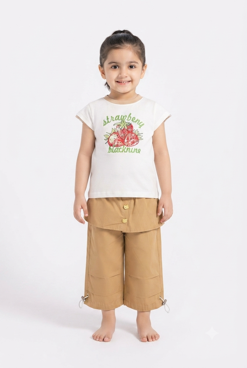 imported girl suit 001695 white yellow