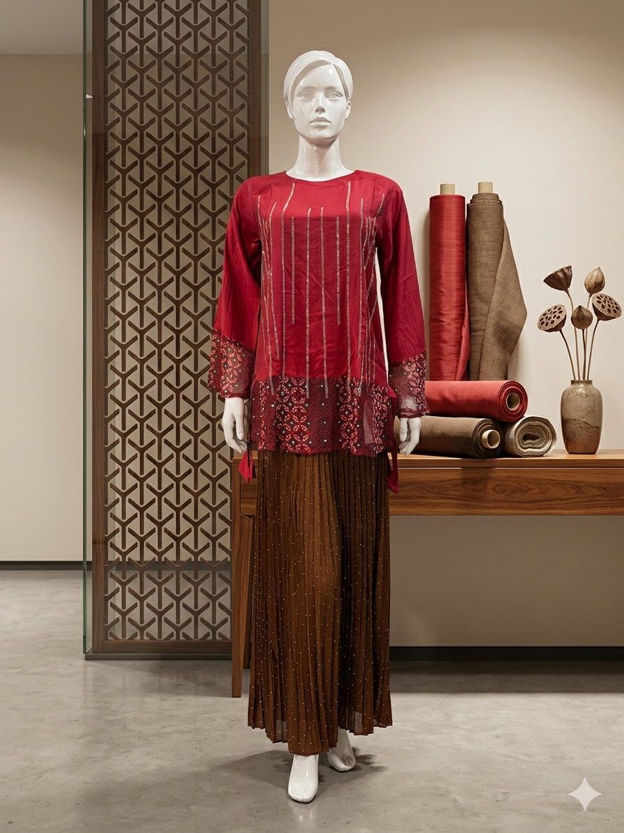 Imported ladies red top flapper 2 piece 16726-Q5