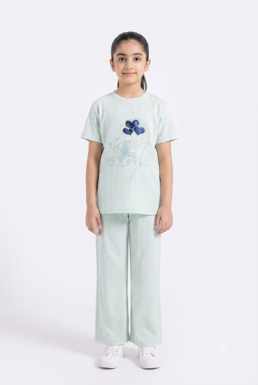 imported kids girl suit 001498 green