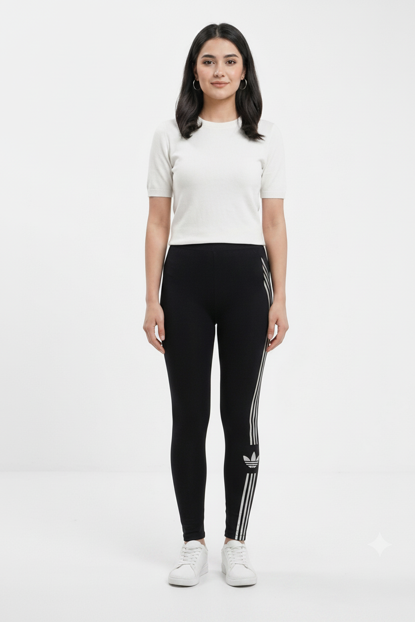imported adidas ladies tight white line