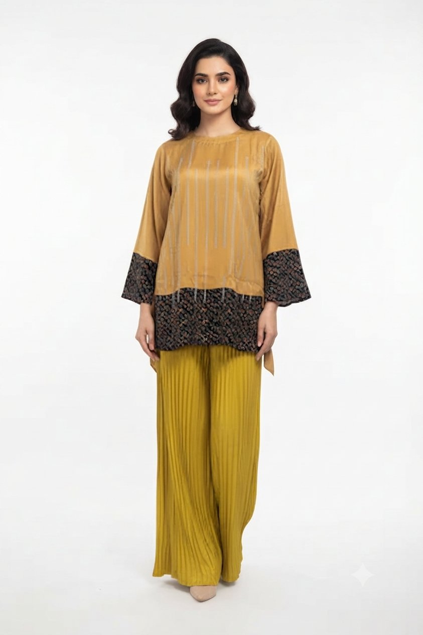 Imported ladies top PNN:S B# yellow skirt 2 piece -Q5 R