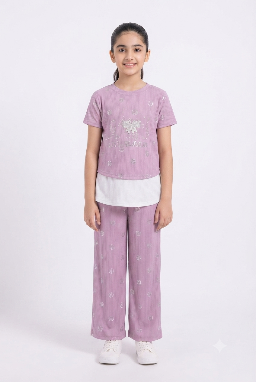 imported kids girl suit 001495 purple