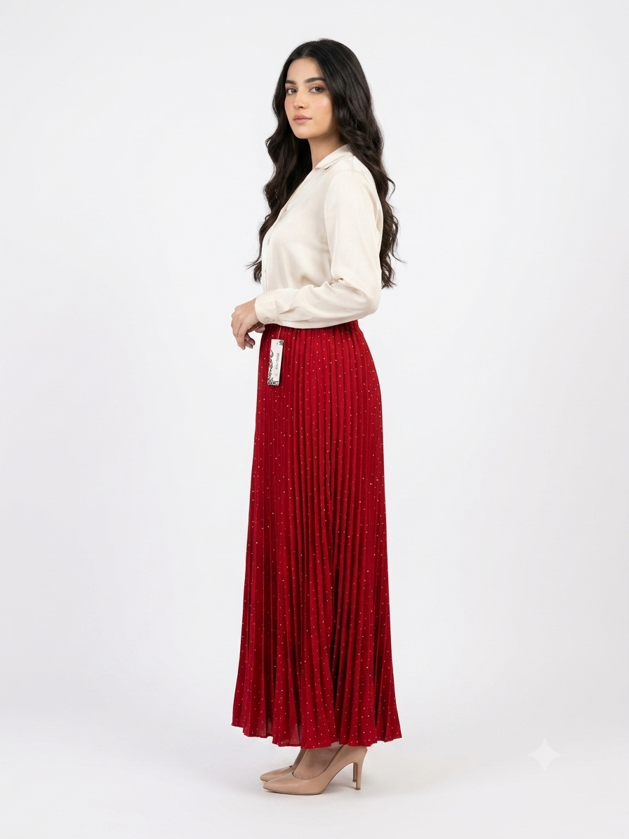 Imported ladies red belt skirt 101