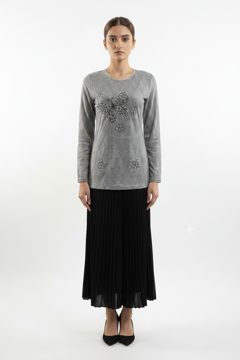 imported ladies top gray 1005