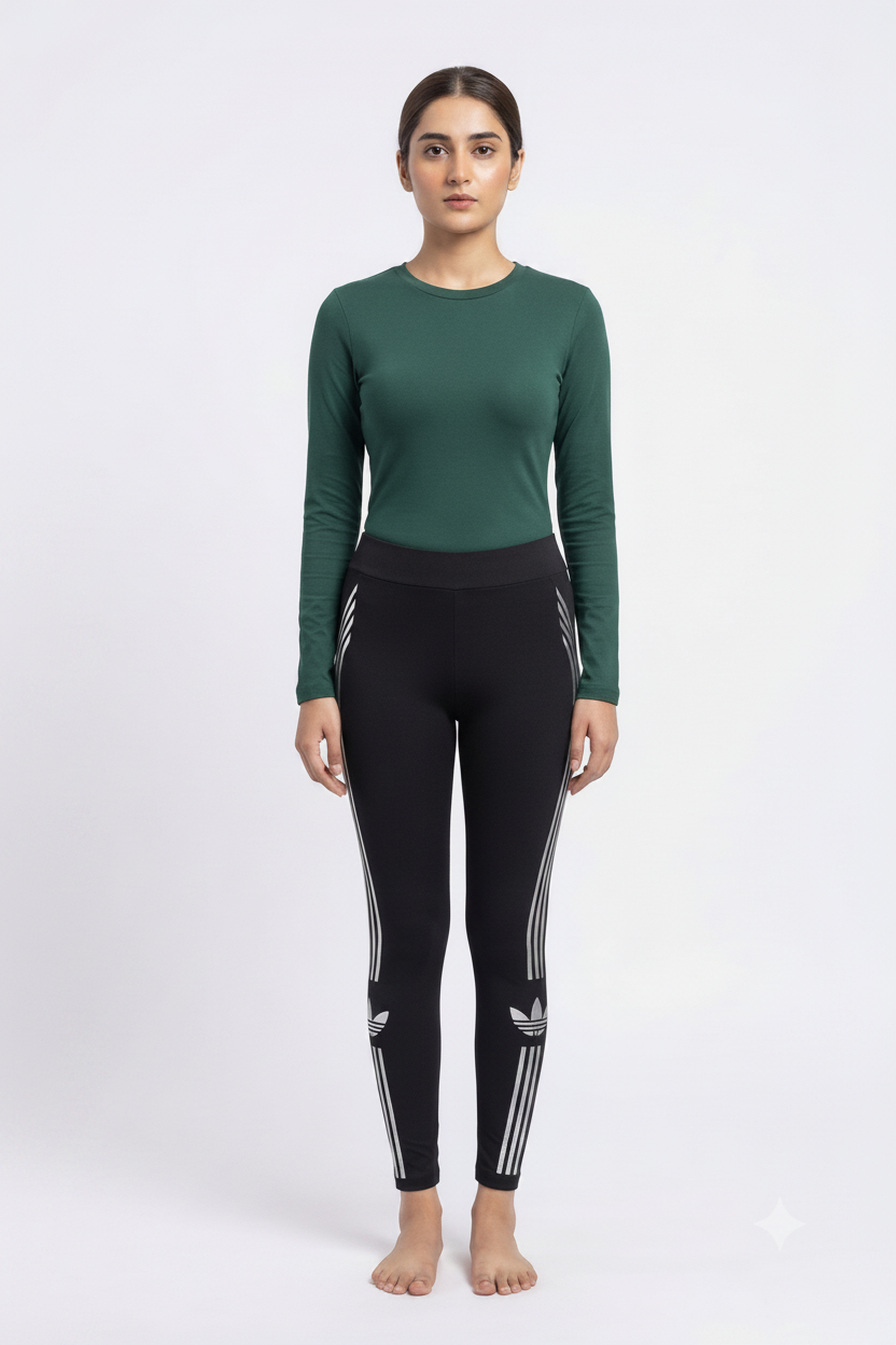 imported adidas ladies tight white line