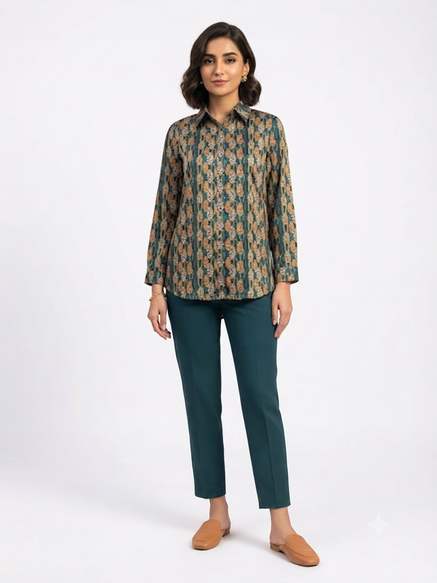 imported ladies shirt green 838 S