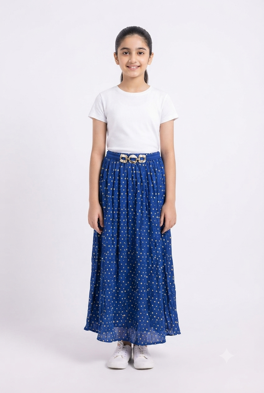 imported kids girl skirt 001698 dot blue