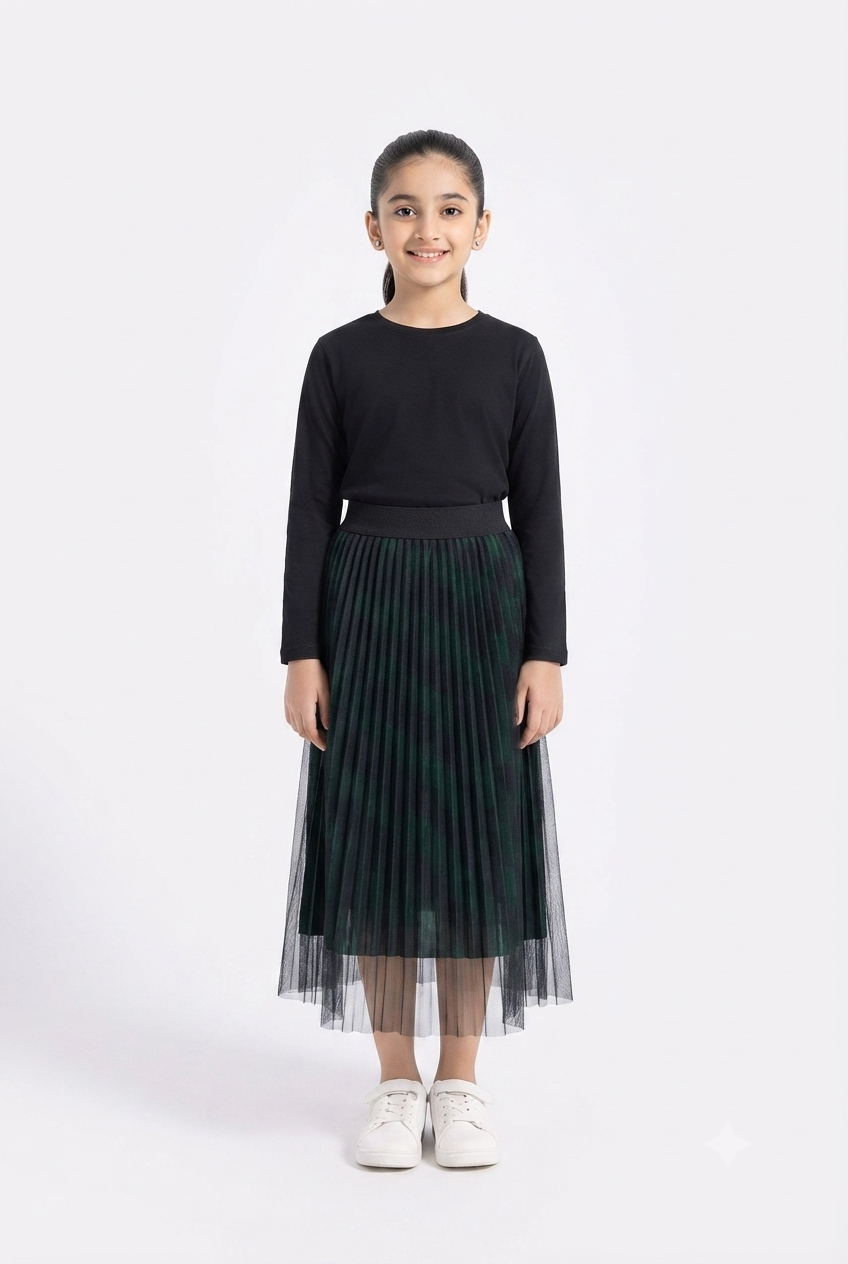 imported kids girl skirt 00698 black