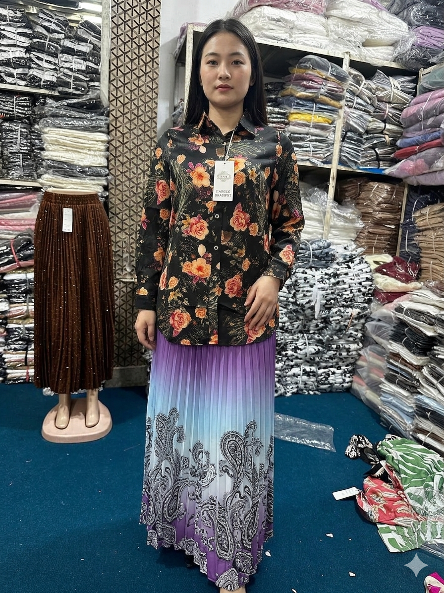 Imported ladies shirt multi skirt 838-937