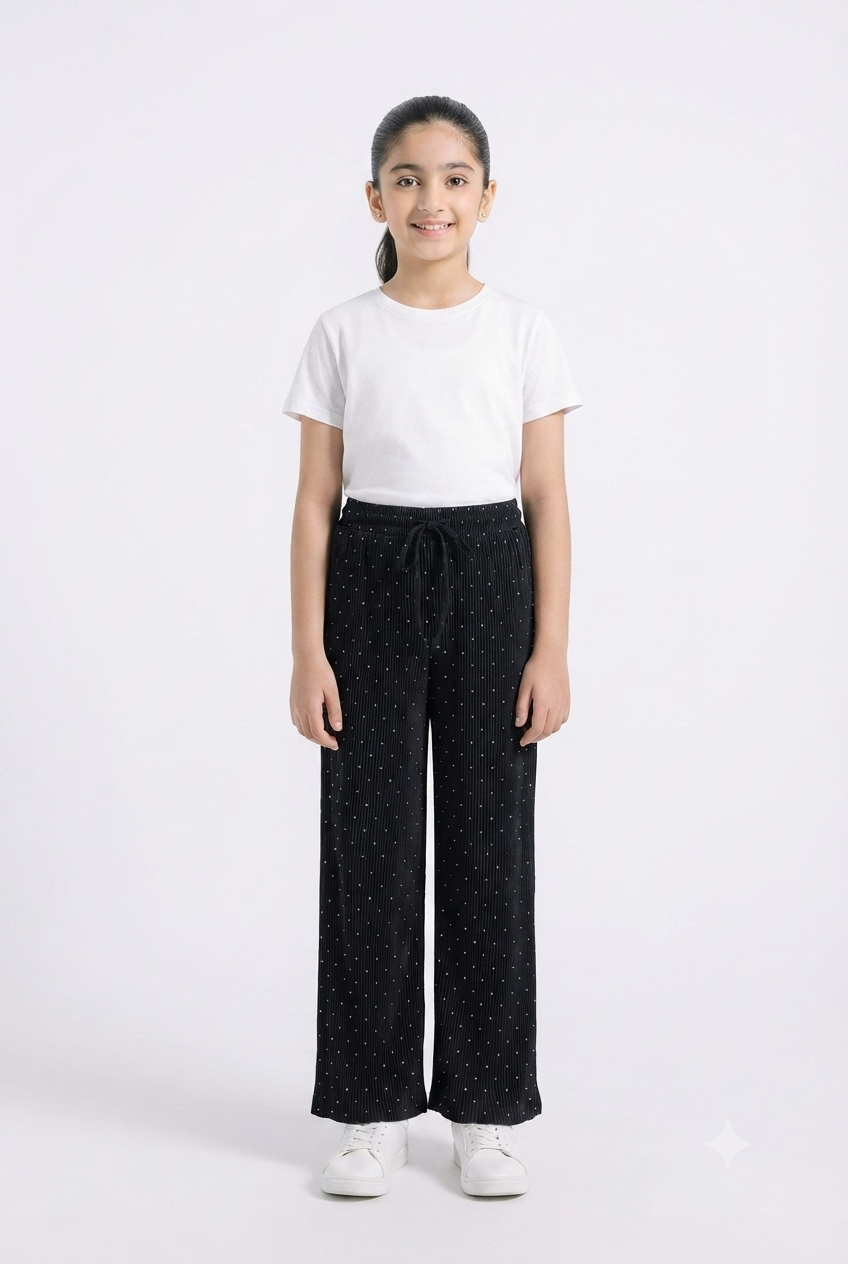 imported kids girl plazzo00798 black