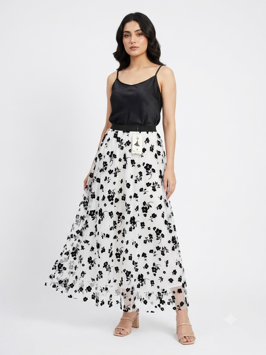 Imported flocking skirt L92511