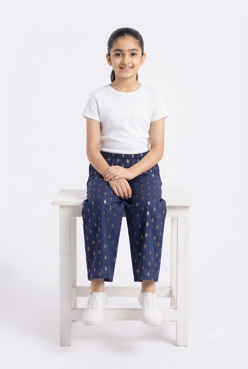 imported kids girl plazzo 00795 navy blue