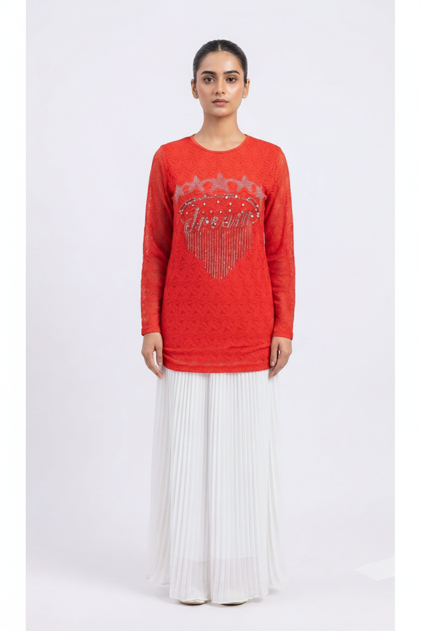 imported ladies top red 1005