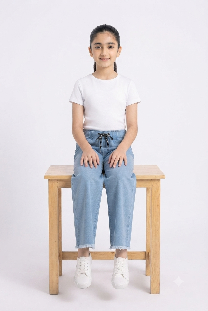 imported kids mango cargo plan pent 00898 sky blue
