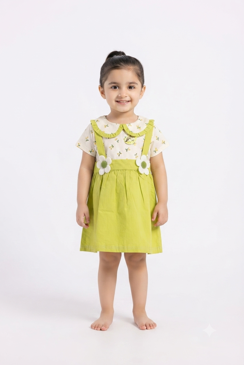 imported kids girl frock 00995 green